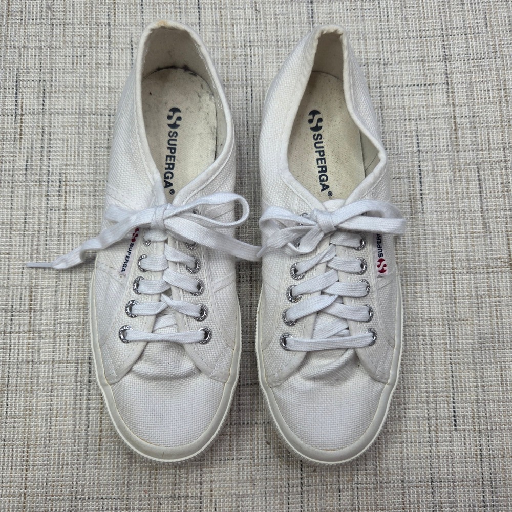 Superga 2750 Cotu Classic White Canvas Sneakers Womens 8 EU 39 S000010-901